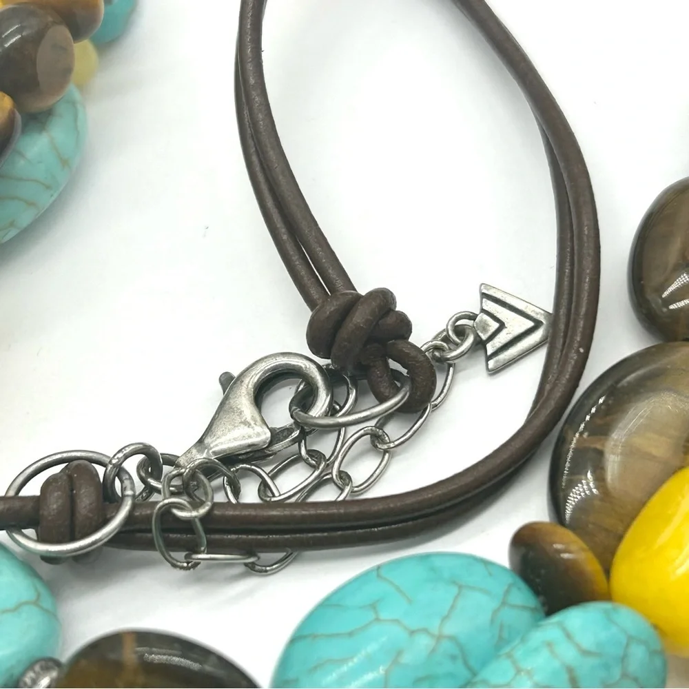 Silpada Sterling Tigers Eye Turquoise Beaded Necklace - Picture 3 of 3